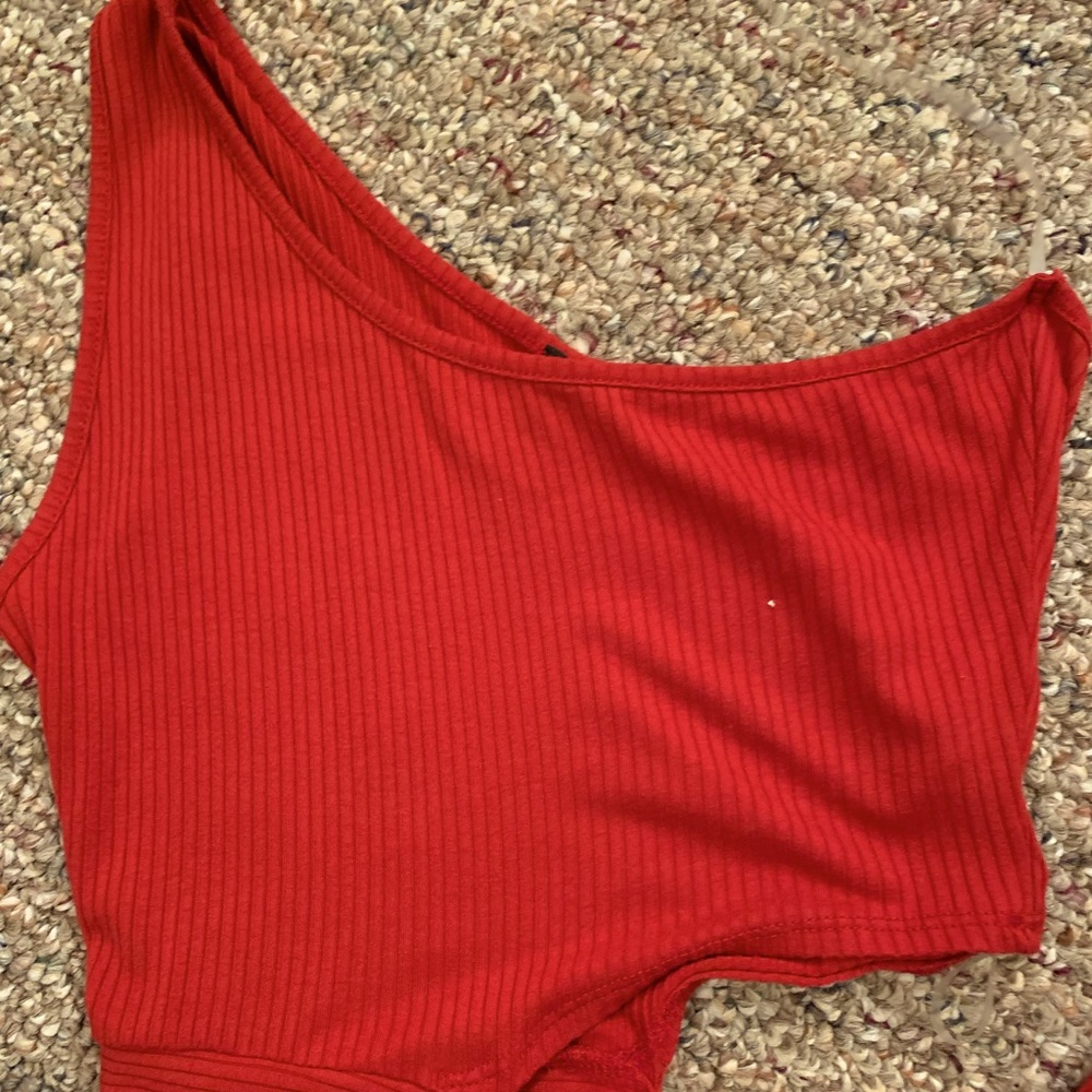 Windsor Red Tie Around Crop Top